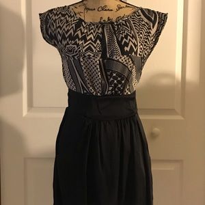 Black and beige cocktail dress